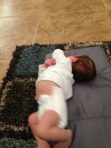 4. Baby peed in the process so change his diaper again