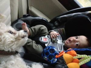 The car ride home from Chicago.  Molly has decided that Lucas is okay and can stay in the family