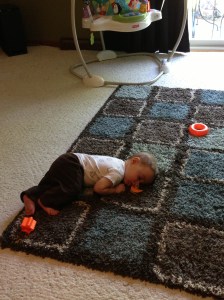 Fell asleep crawling across the room