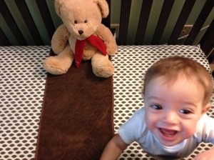 7 Months.  He doesn't want to sit still anymore so these sure are getting harder to take.  Also: more adorable.