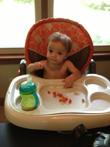 Lucas turned 9 months old! We celebrated with his first "big boy" dinner of carrots, pasta, and a sippy cup. I'm not sure if I was more proud of him for turning 9 months old, or myself for keeping him happy and healthy for 9 months!