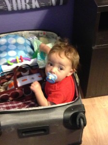 After 3 weeks of travel to Puerto Rico and Phoenix, I think my little man started to get a little bit concerned that he was going to get left. For the record, this is exactly what my dog does when I try to pack: sit in my suitcase and start pulling things out. Tempting as it may be to leave my little man some days, he's lucky that he's cute.